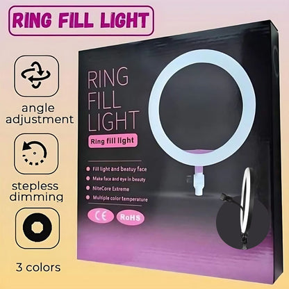 LED Ring Light 26CM – RGB Dimmable Ring Light with Phone Holder & Remote | Ideal for YouTube, TikTok & Live Streaming