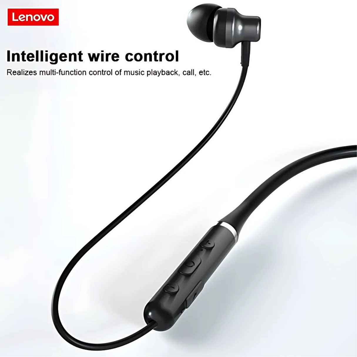 Lenovo HE05 Wireless Bluetooth 5.0 Neckband Earbuds – Hi-Fi Bass, Magnetic In-Ear Sports Headset | Waterproof, Long Battery Life