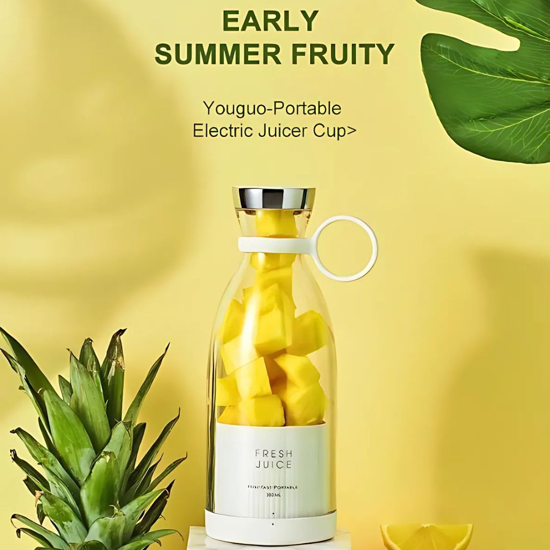 Portable USB Electric Fruit Juicer Blender – Rechargeable Mini Smoothie Maker 420ml