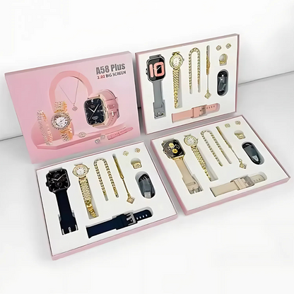 A58 Plus 6-in-1 Smartwatch for Women – Stylish Fitness Watch & Perfect for Gifting